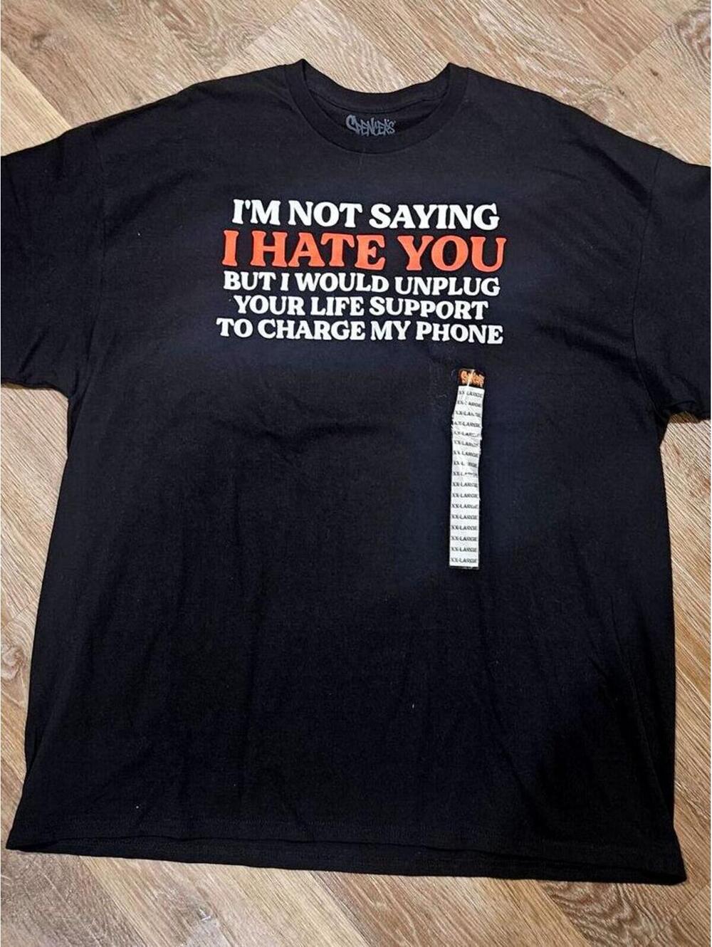 Spencer's Graphic Tee I’m Not Saying I Hate You" Black Size 2XL